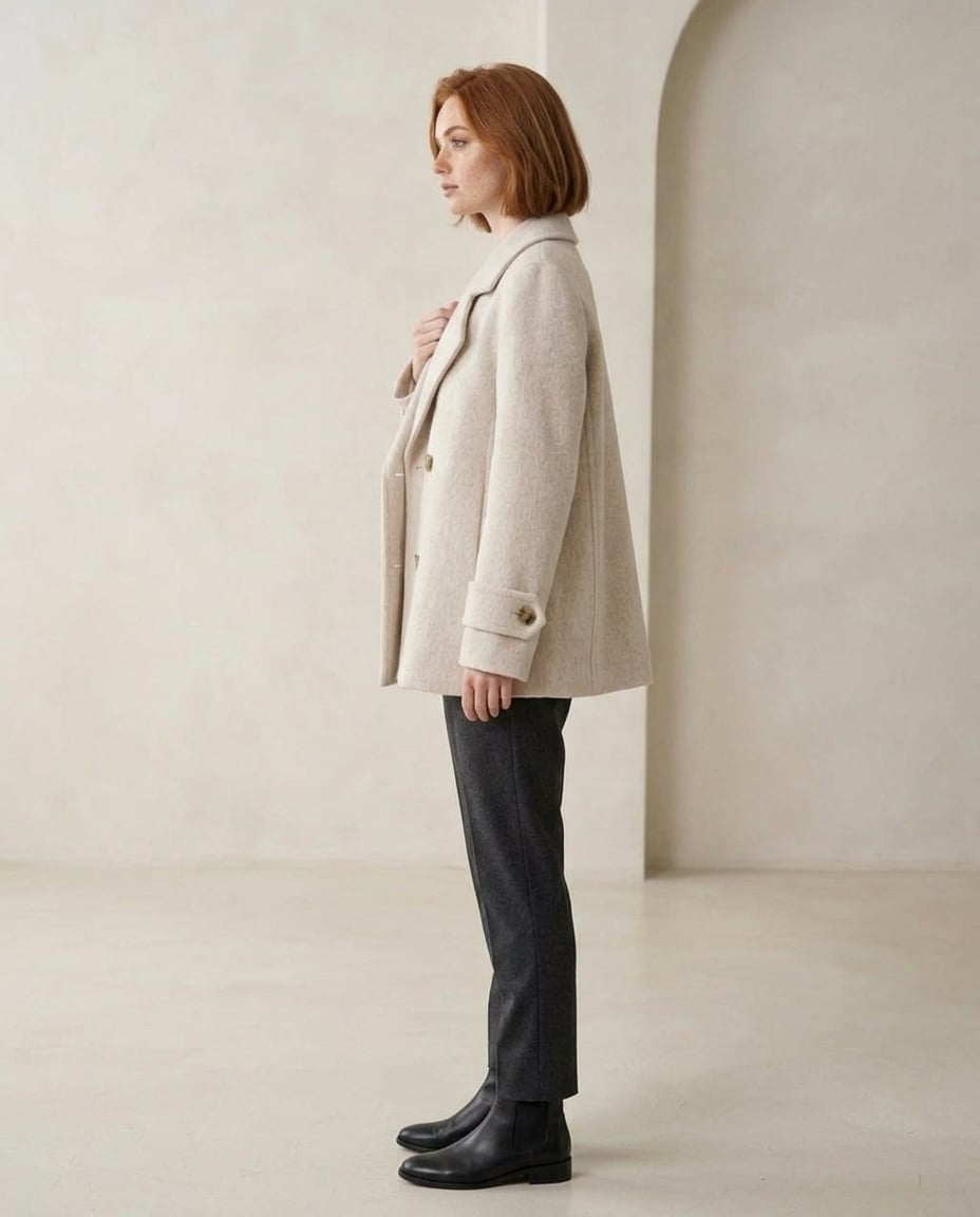 Isla | Timeless Wool Coat for Winter - Side View