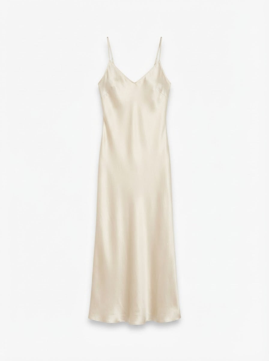 Lilou - Elegant Satin Party Dress - flat lay