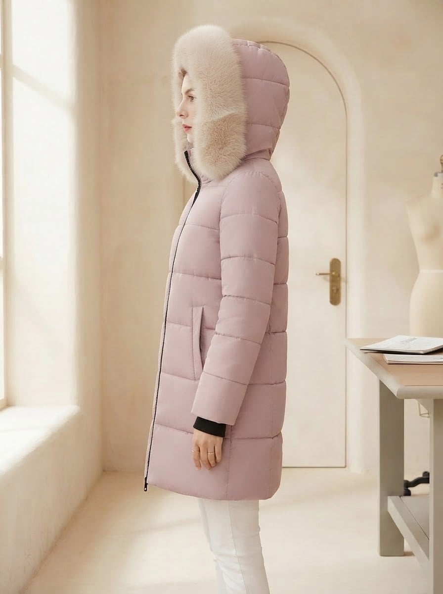 Lilou - Hooded Parka Coat for Winter - side view