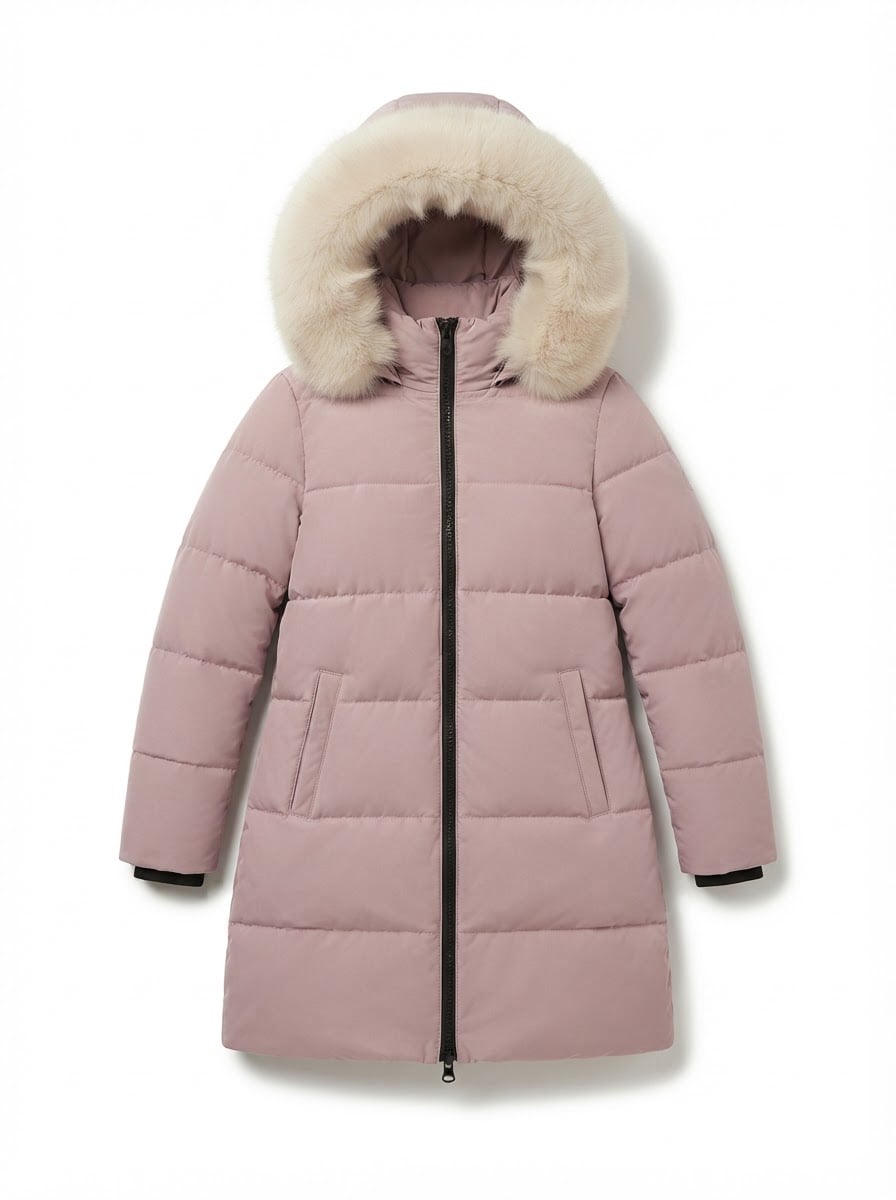 Lilou - Hooded Parka Coat for Winter - flat lay