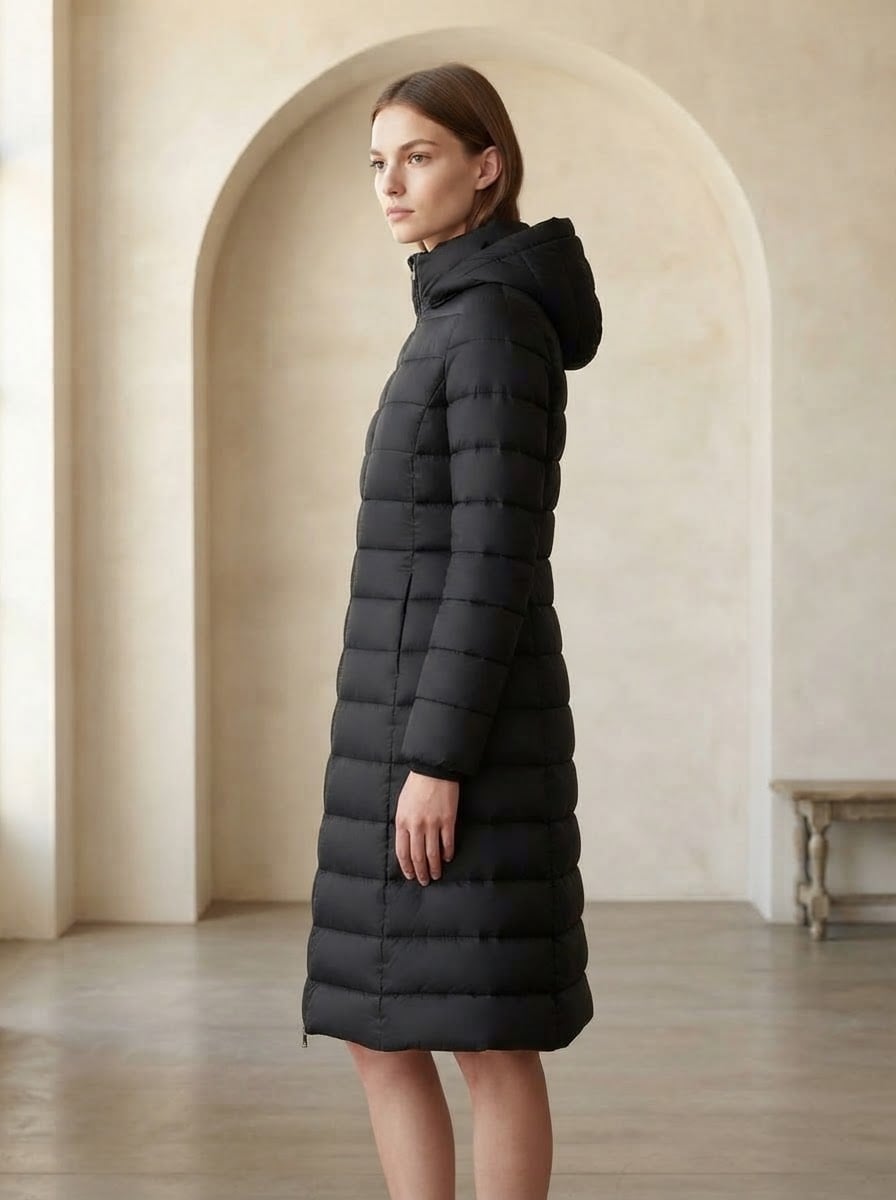Lilou - Hooded Parka Coat for Winter - side view