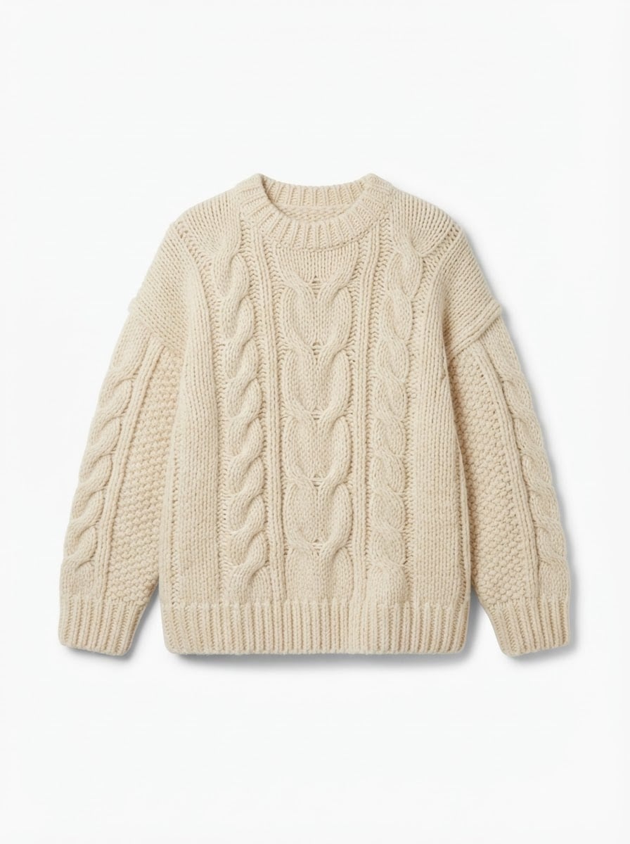 Lilou - Oversized Chunky Knit Jumper - flat lay