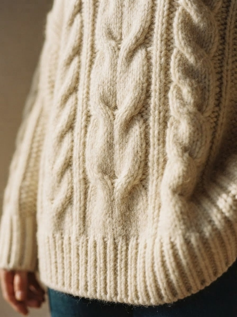 Lilou - Oversized Chunky Knit Jumper - detail close-up