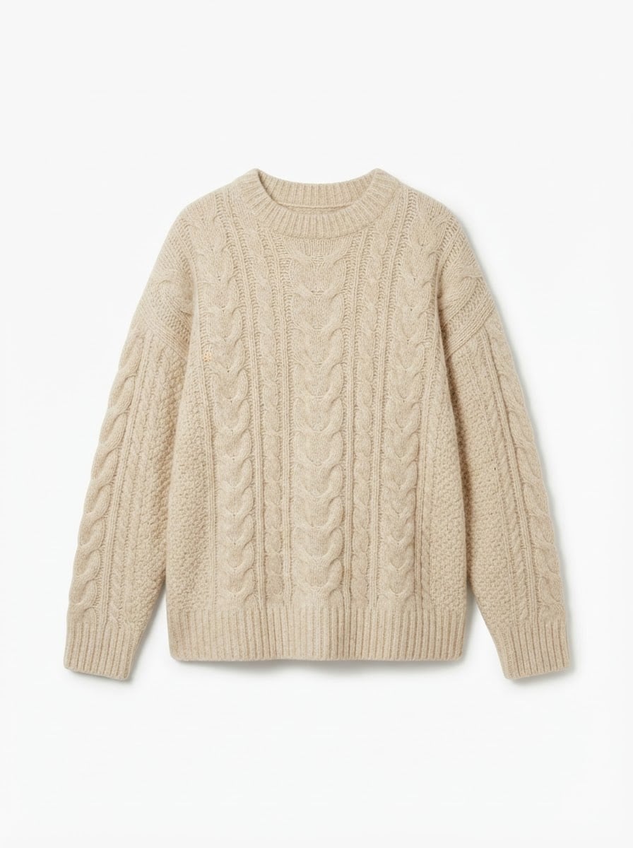 Lilou - Oversized Chunky Knit Jumper - flat lay