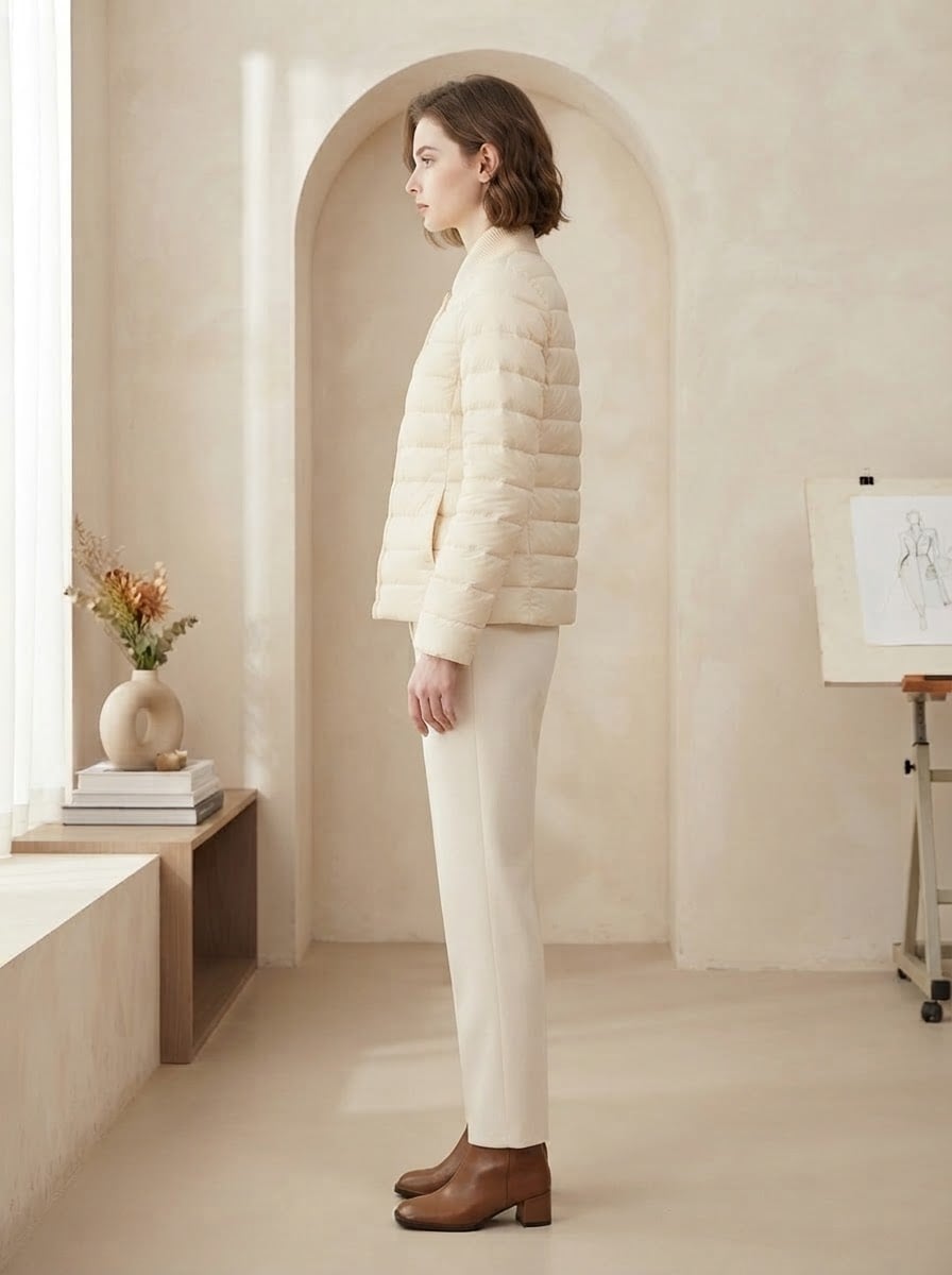 Lilou - Quilted Puffer Coat - side view