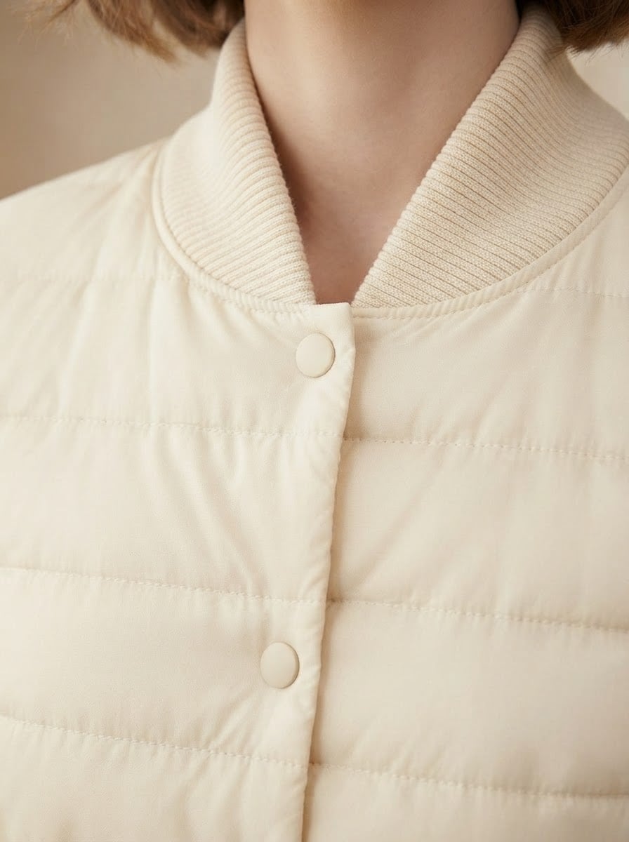 Lilou - Quilted Puffer Coat - detail close-up