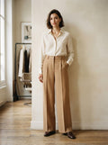 Lilou - Wide-Leg Wool Trousers - front view