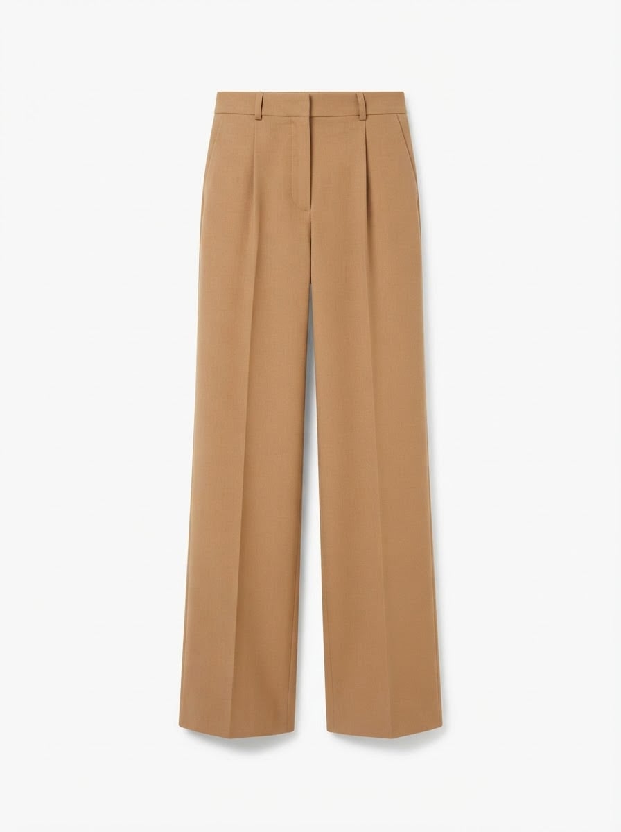 Lilou - Wide-Leg Wool Trousers - flat lay