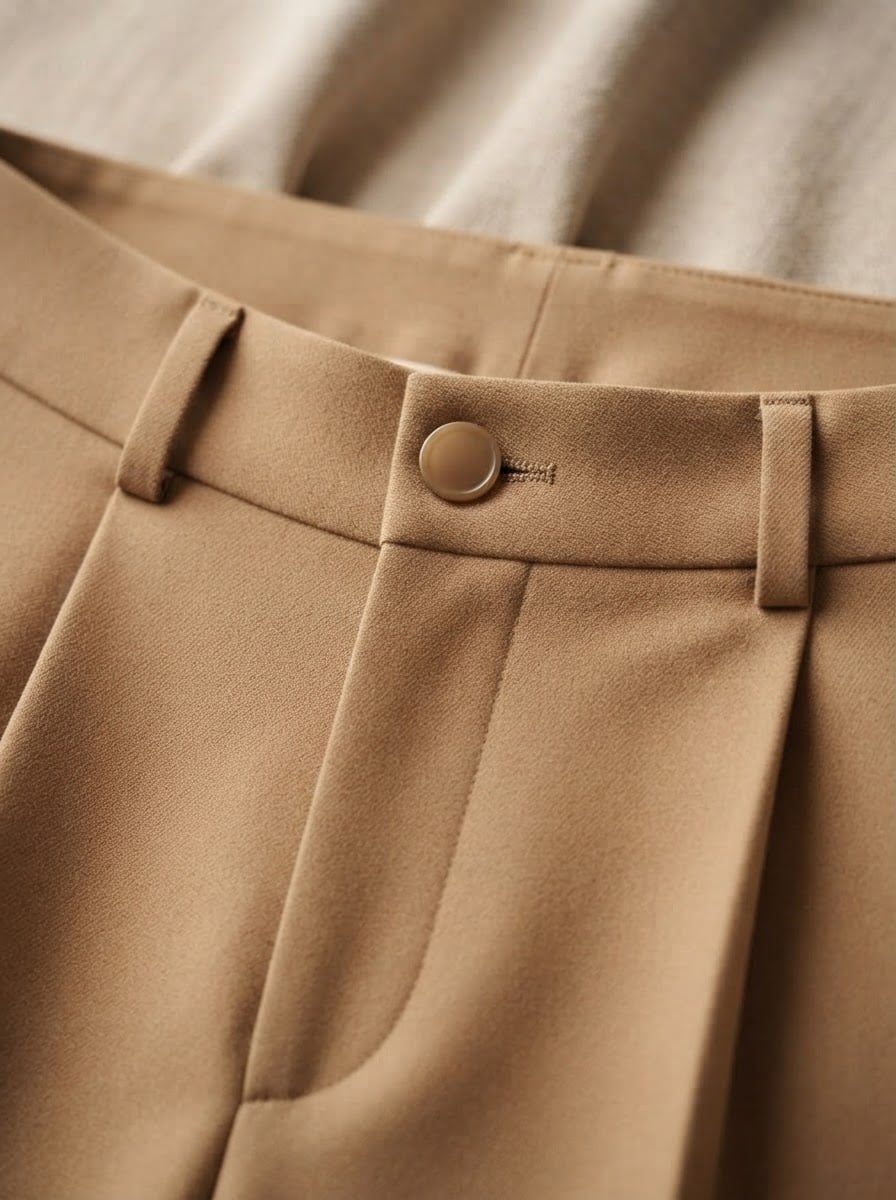 Lilou - Wide-Leg Wool Trousers - detail close-up