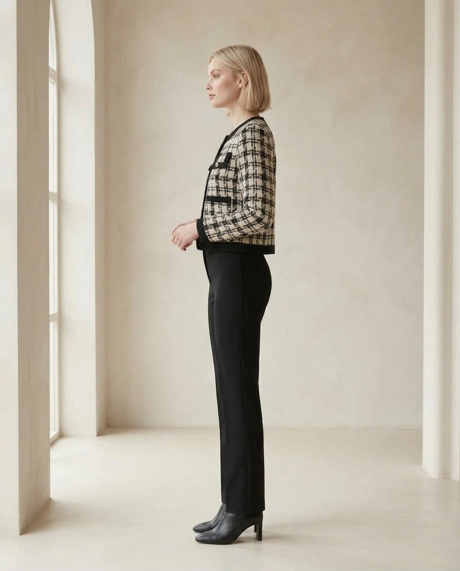 Lily | Elegant Houndstooth Jacket for Autumn/Winter - Side View