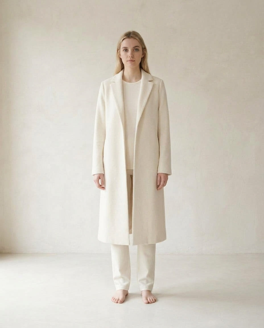 Lily | Elegant Long Tailored Wool Coat for Winter - front view