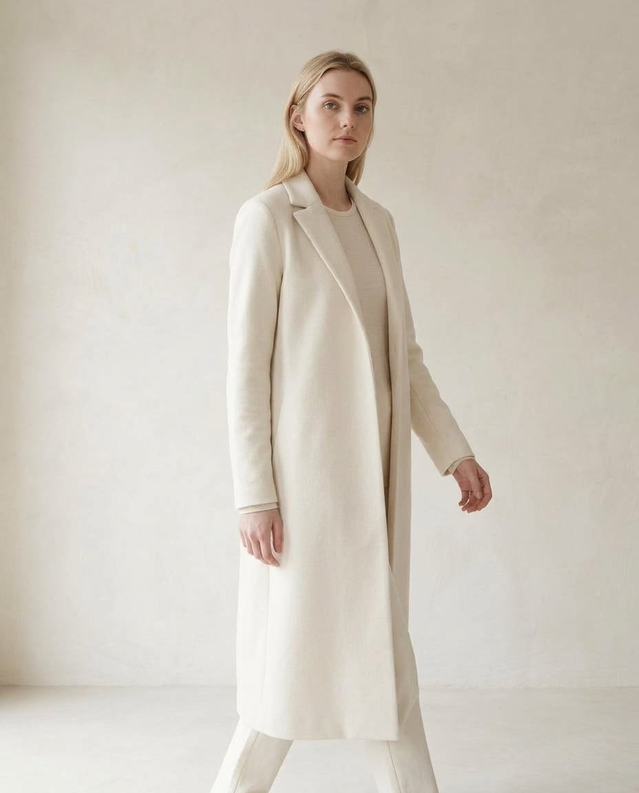 Lily | Elegant Long Tailored Wool Coat for Winter - side view