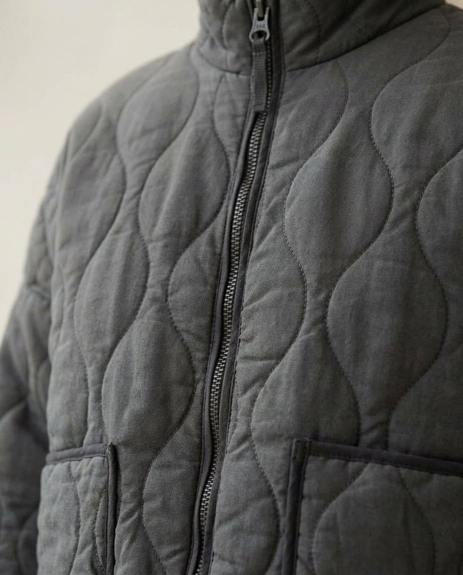 Lily | Elegant Quilted Jacket for Autumn/Winter — detail | Maison Perigee