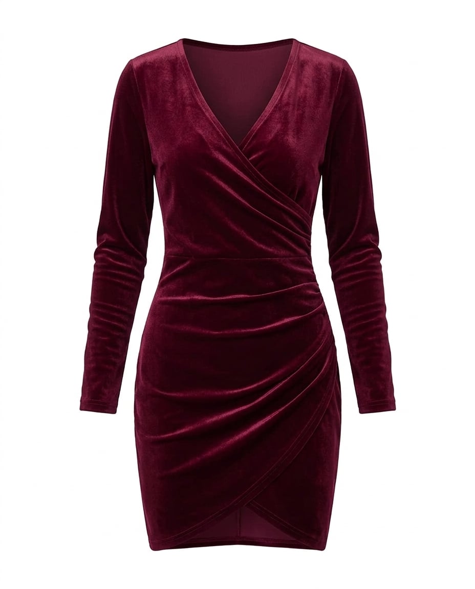 Lily | Elegant Velvet Dress for Autumn/Winter — product white bg | Maison Perigee