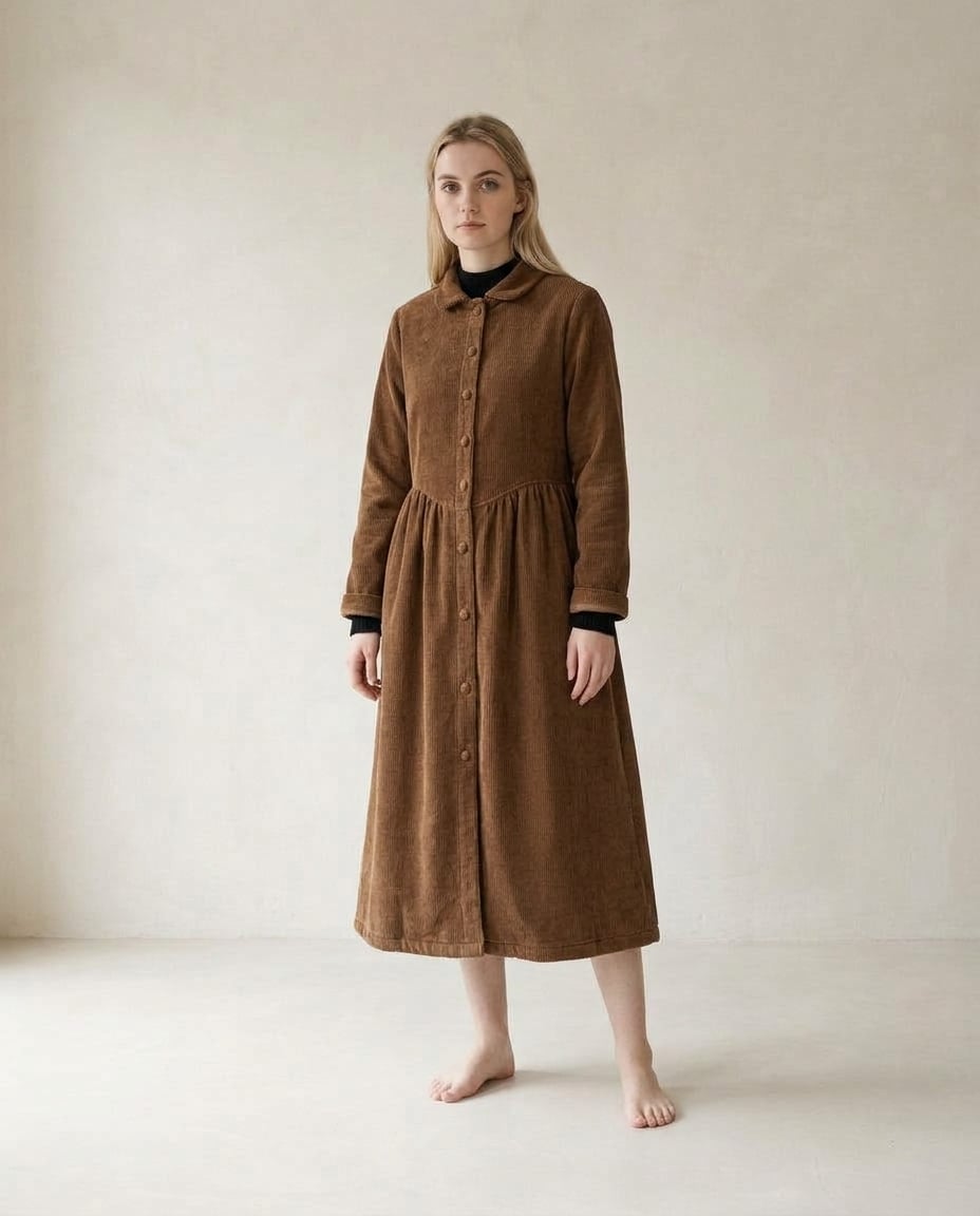 Lily | Refined Corduroy Coat for Winter — front | Maison Perigee