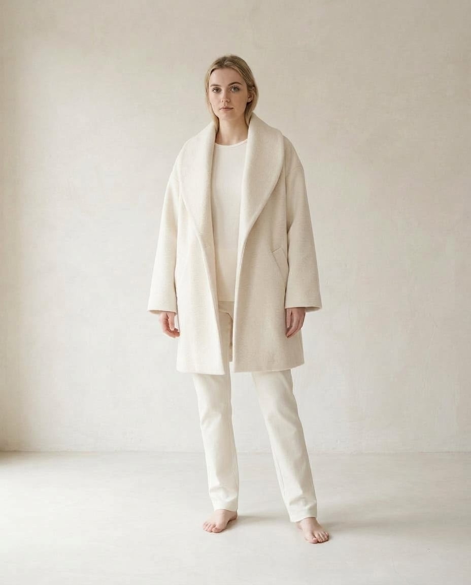 Lily | Refined Draped Collar Coat for Autumn/Winter — front | Maison Perigee