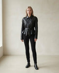 Lily | Sophisticated Faux Leather Jacket for Autumn/Winter — front | Maison Perigee