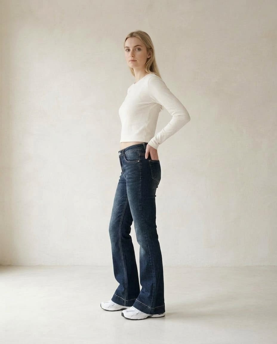 Lily | Timeless Flare Jeans — side | Maison Perigee