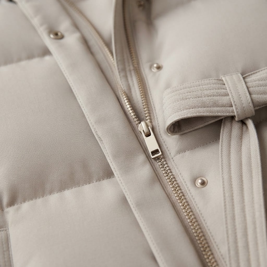 Lily | Timeless Quilted Puffer for Winter - Detail Close-Up
