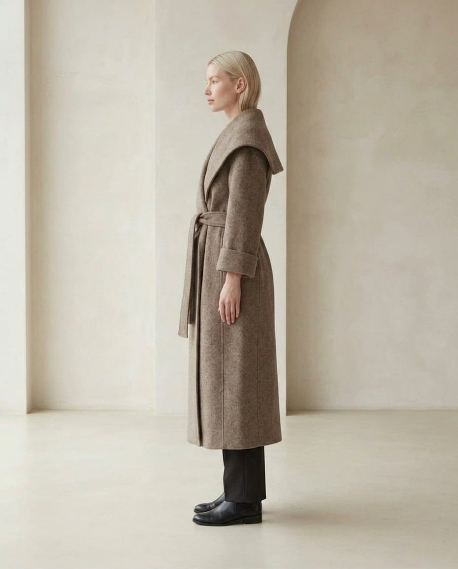 Lily | Timeless Wool-Blend Coat for Winter - Side View