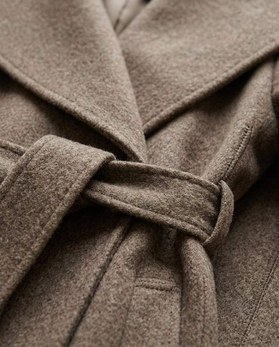 Lily | Timeless Wool-Blend Coat for Winter - Detail Close-Up