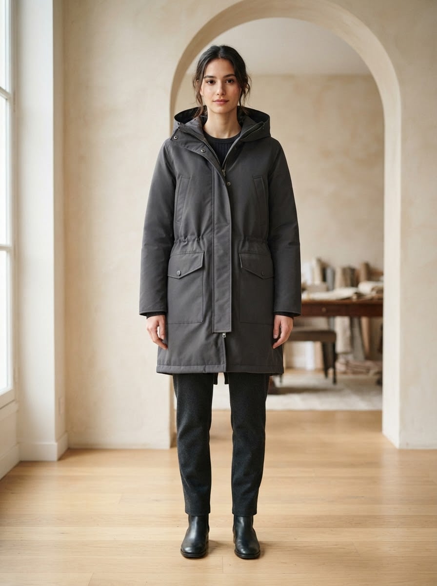 Margaux - Hooded Parka Coat for Winter - front view