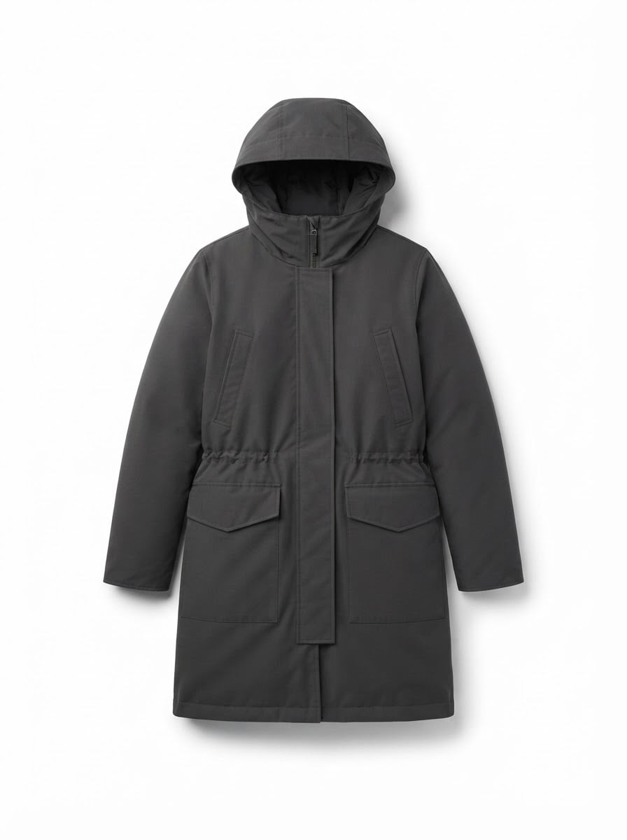 Margaux - Hooded Parka Coat for Winter - flat lay