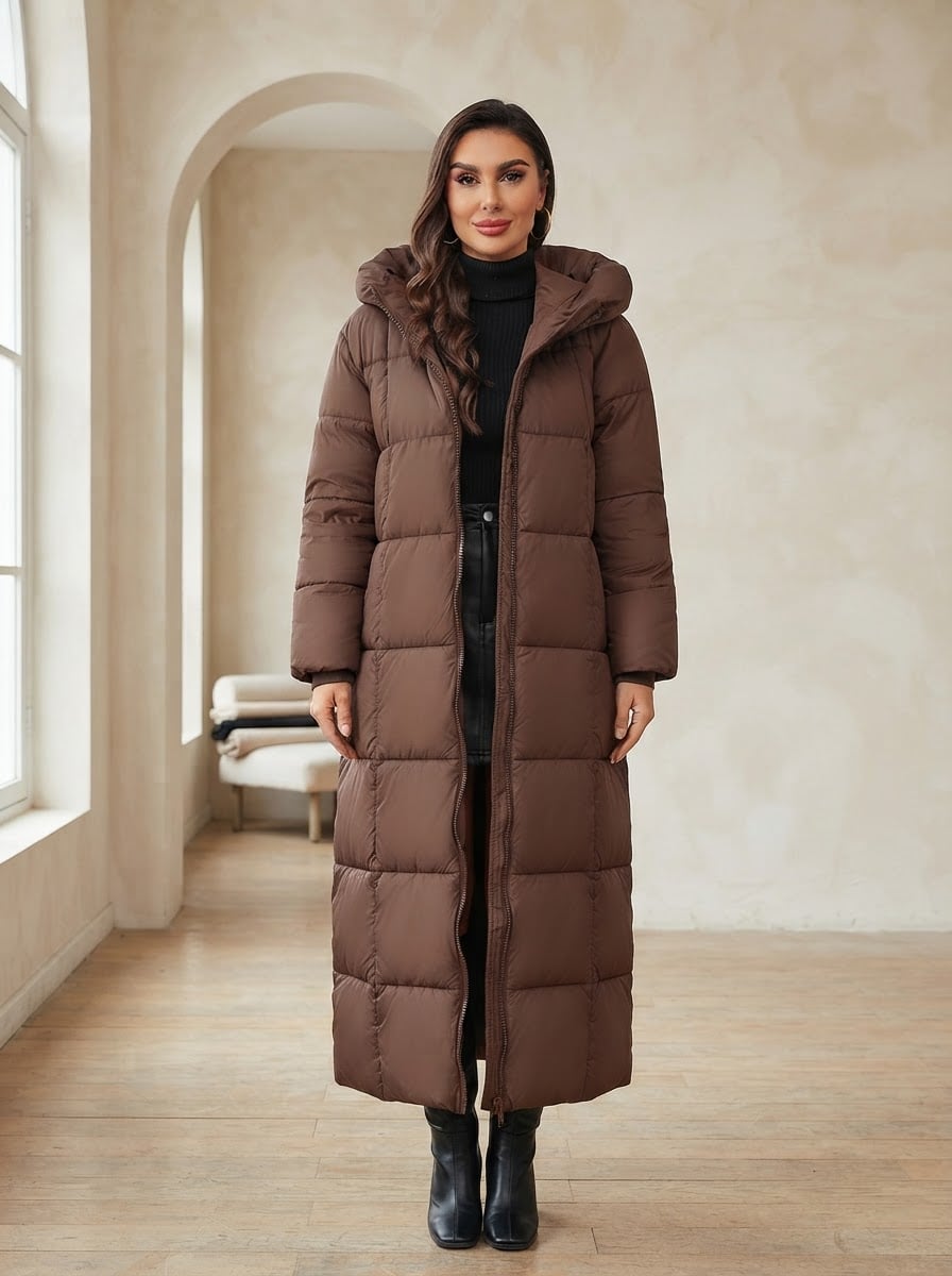 Margaux - Hooded Parka Coat for Winter - front view