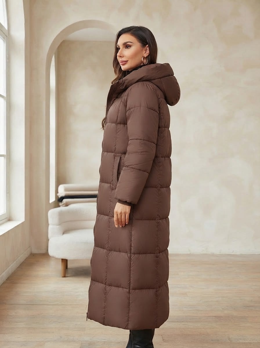 Margaux - Hooded Parka Coat for Winter - side view