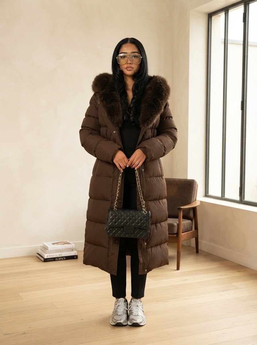 Margaux - Luxe Faux Fur Coat for Winter - front view
