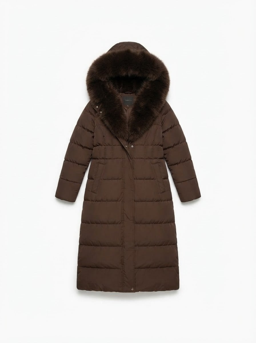 Margaux - Luxe Faux Fur Coat for Winter - flat lay