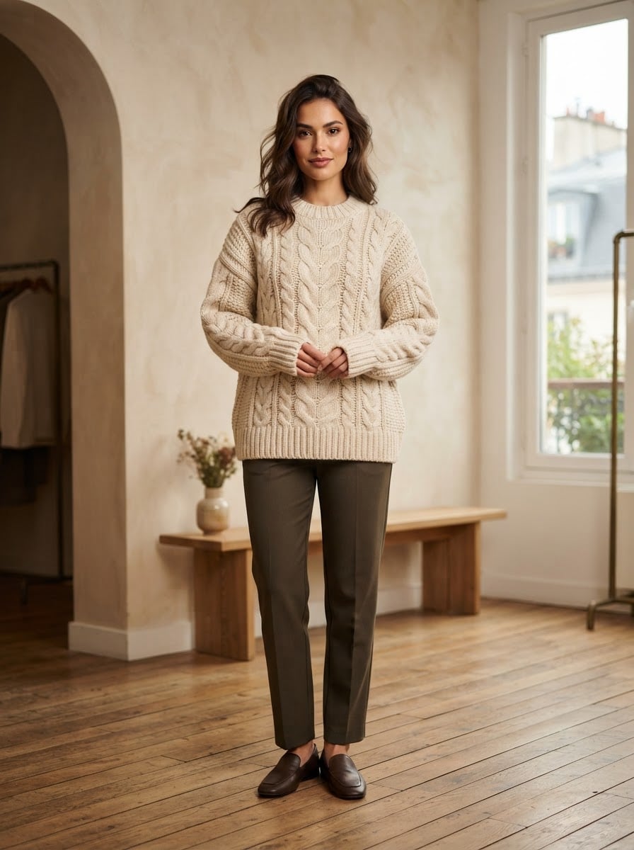 Margaux - Oversized Chunky Knit Jumper - front view