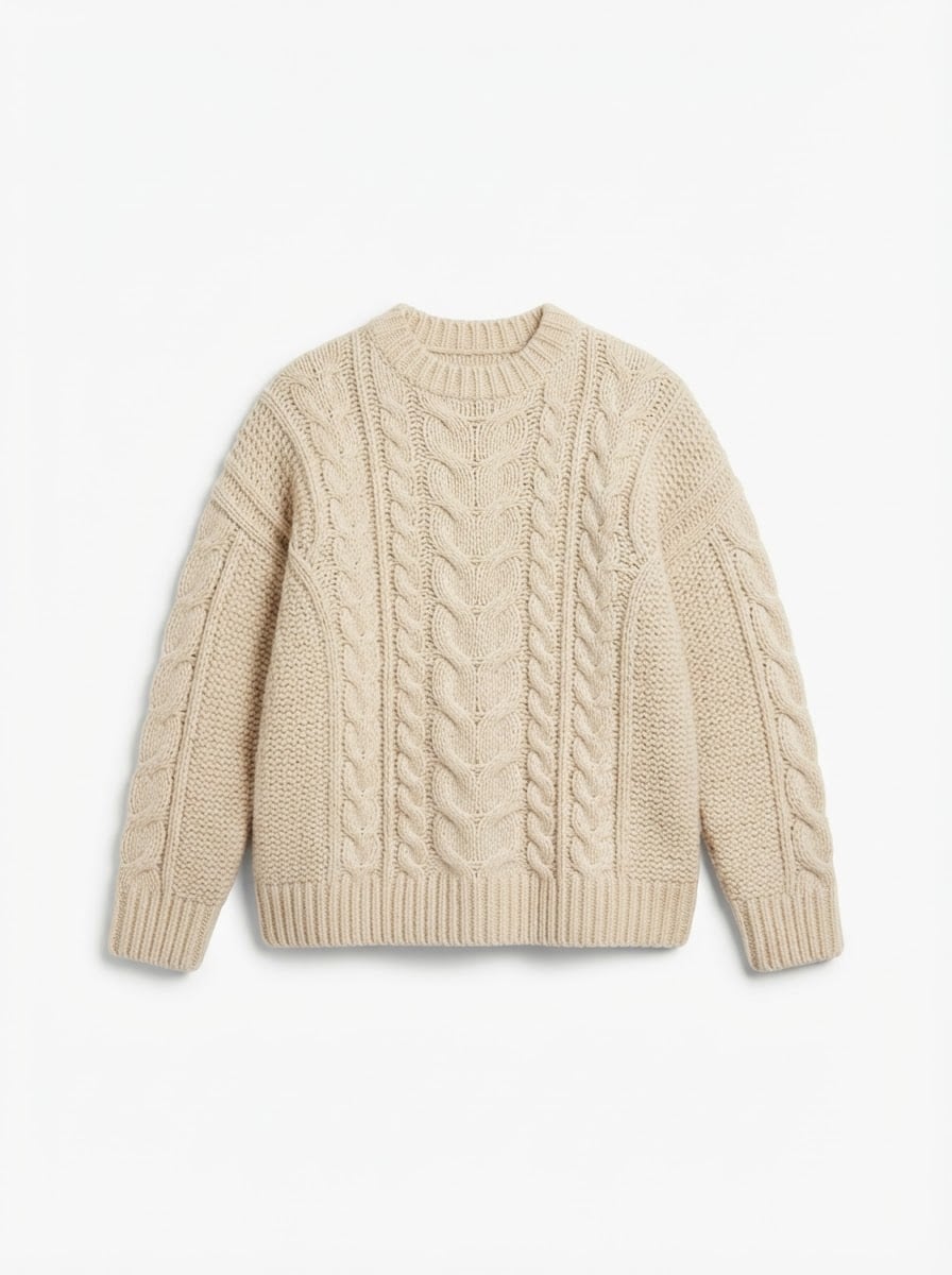 Margaux - Oversized Chunky Knit Jumper - flat lay
