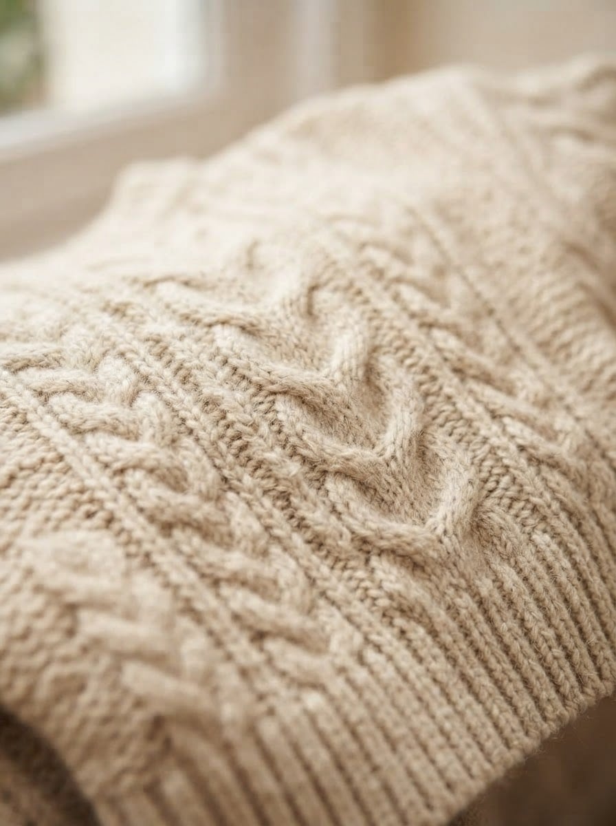 Margaux - Oversized Chunky Knit Jumper - detail close-up