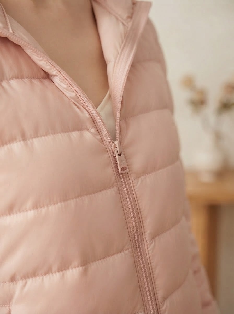 Margaux - Quilted Puffer Coat - detail close-up
