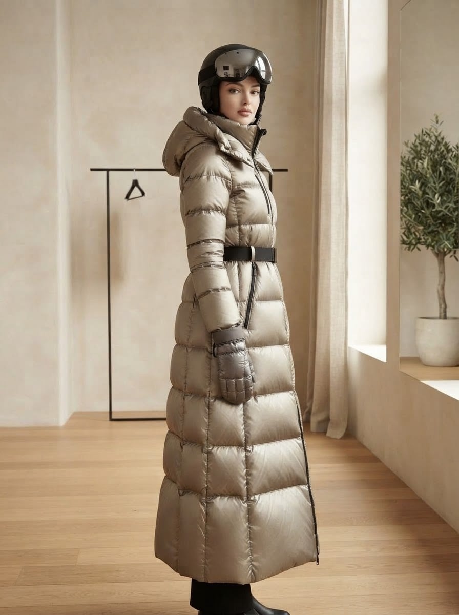 Margaux - Quilted Puffer Coat - side view