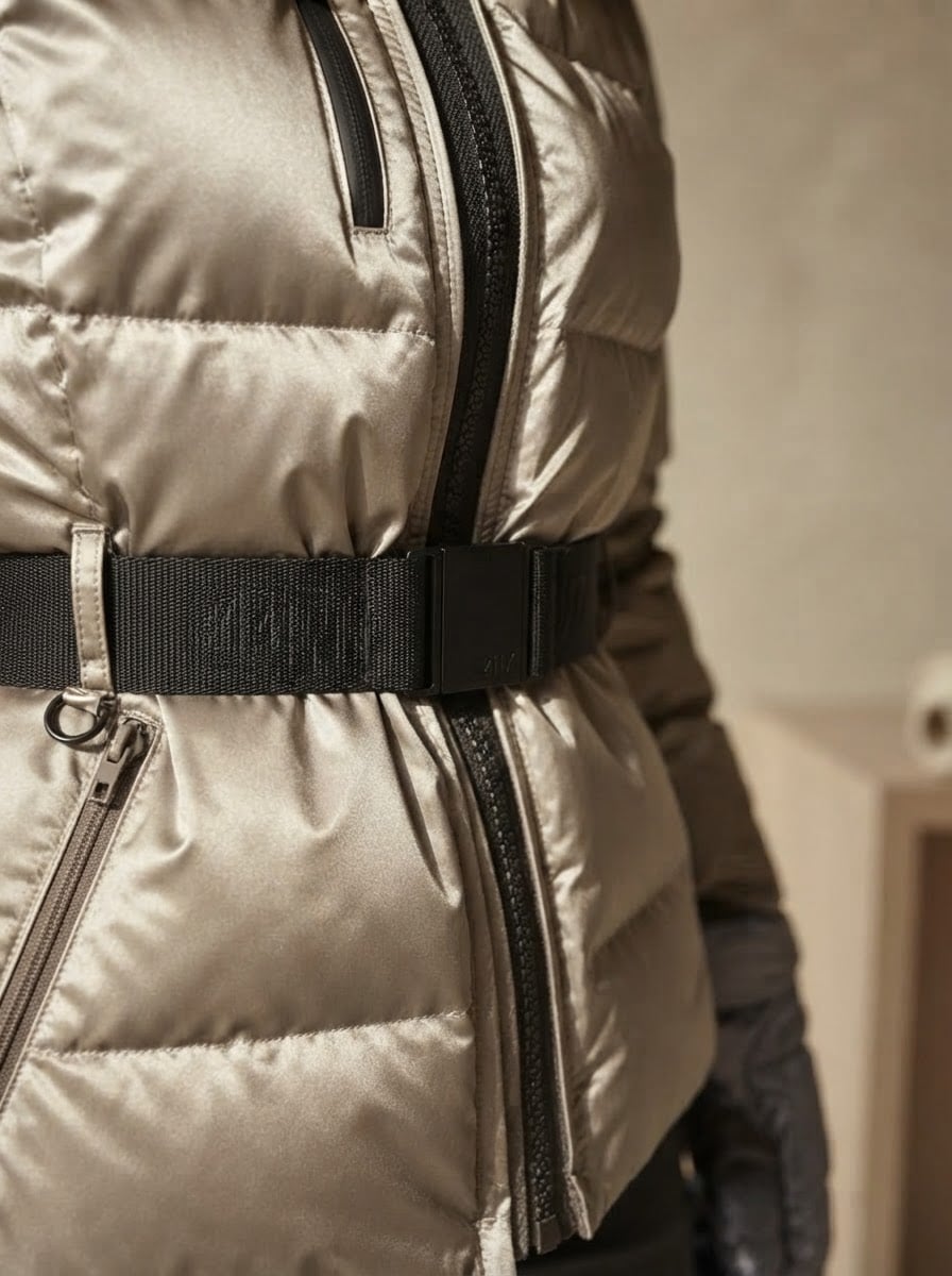 Margaux - Quilted Puffer Coat - detail close-up
