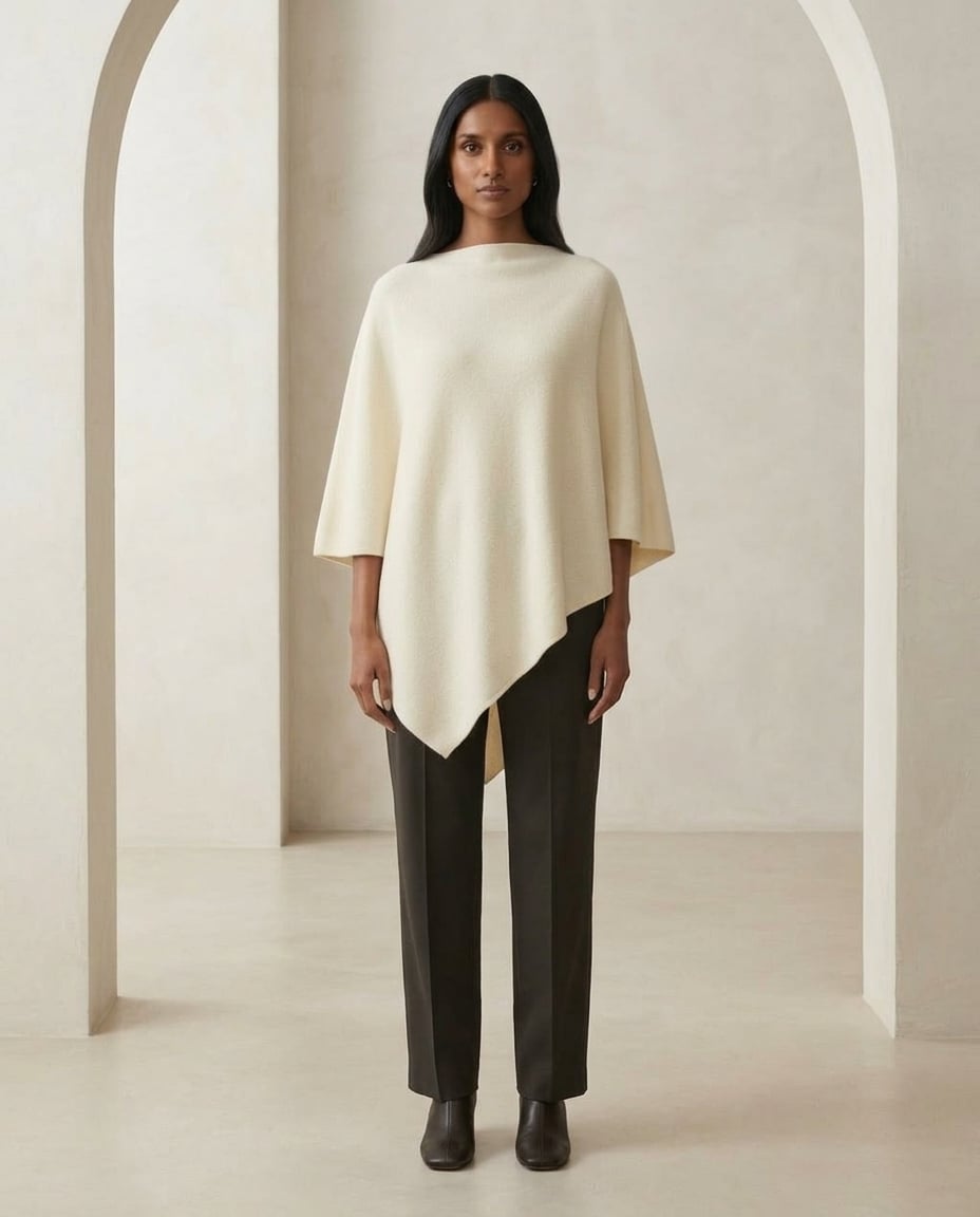 Maya | Elegant Asymmetric Sweater for Autumn/Winter - Front View