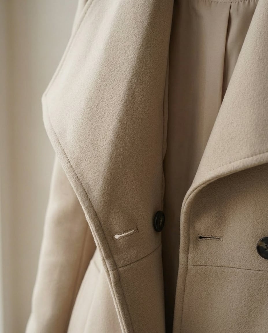Maya | Elegant Coat for Winter - Detail Close-Up