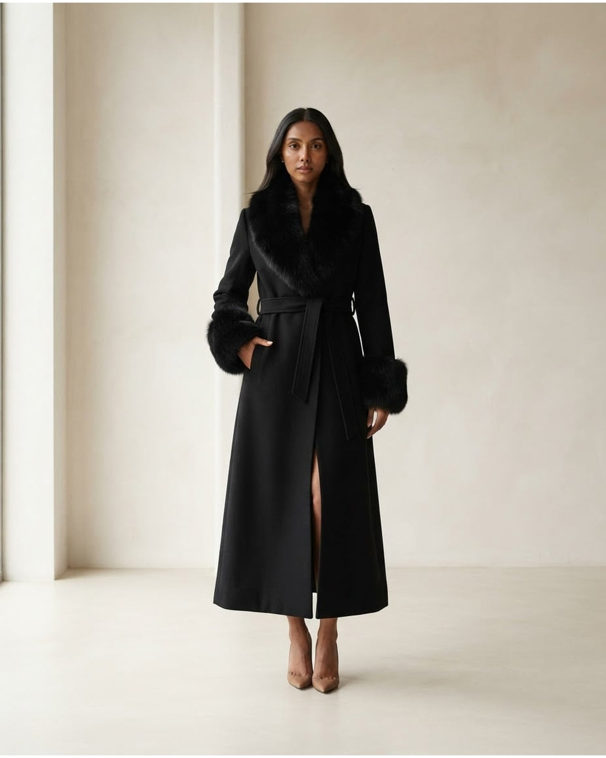 Maya | Elegant Coat for Winter - Front View