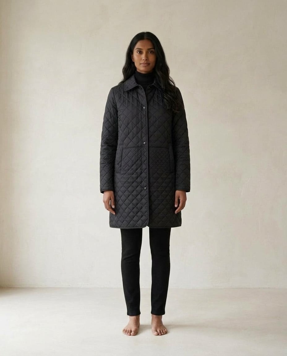 Maya | Elegant Quilted Coat for Winter — front | Maison Perigee