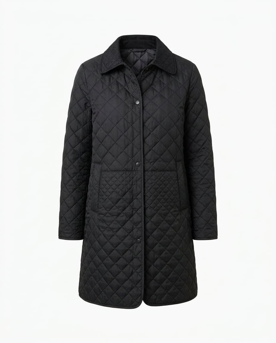Maya | Elegant Quilted Coat for Winter — product white bg | Maison Perigee