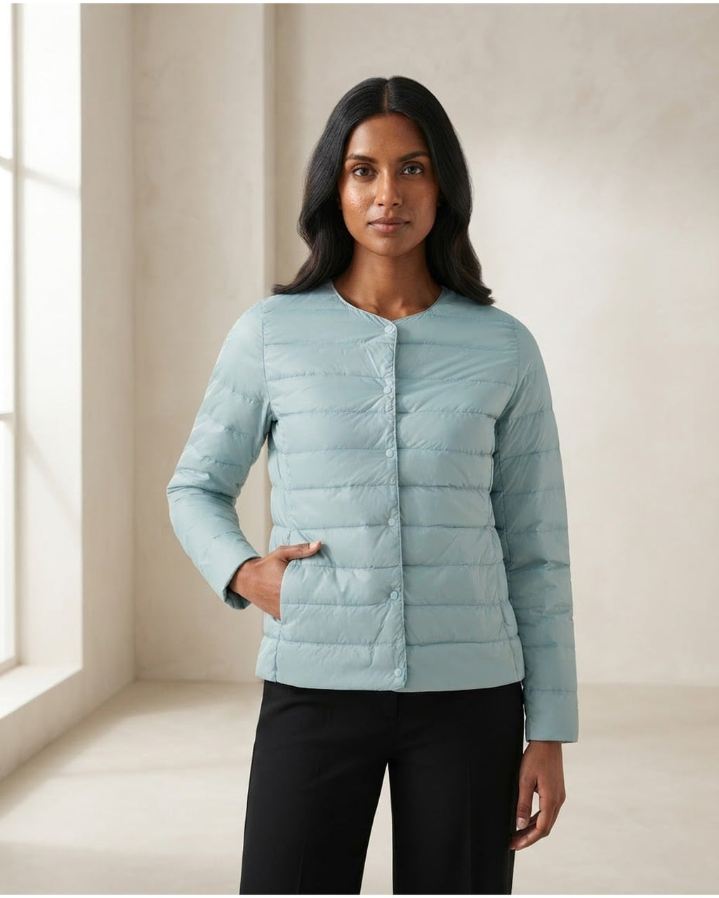 Maya | Elegant Quilted Jacket for Autumn/Winter - Front View