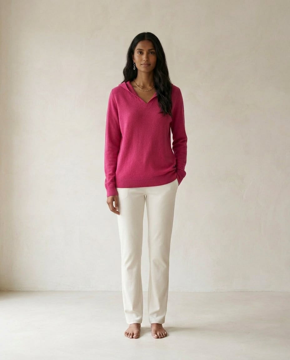 Maya | Refined Cashmere Hooded Sweater for Autumn/Winter — front | Maison Perigee