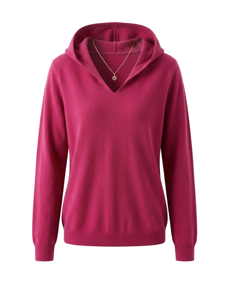 Maya | Refined Cashmere Hooded Sweater for Autumn/Winter — product white bg | Maison Perigee