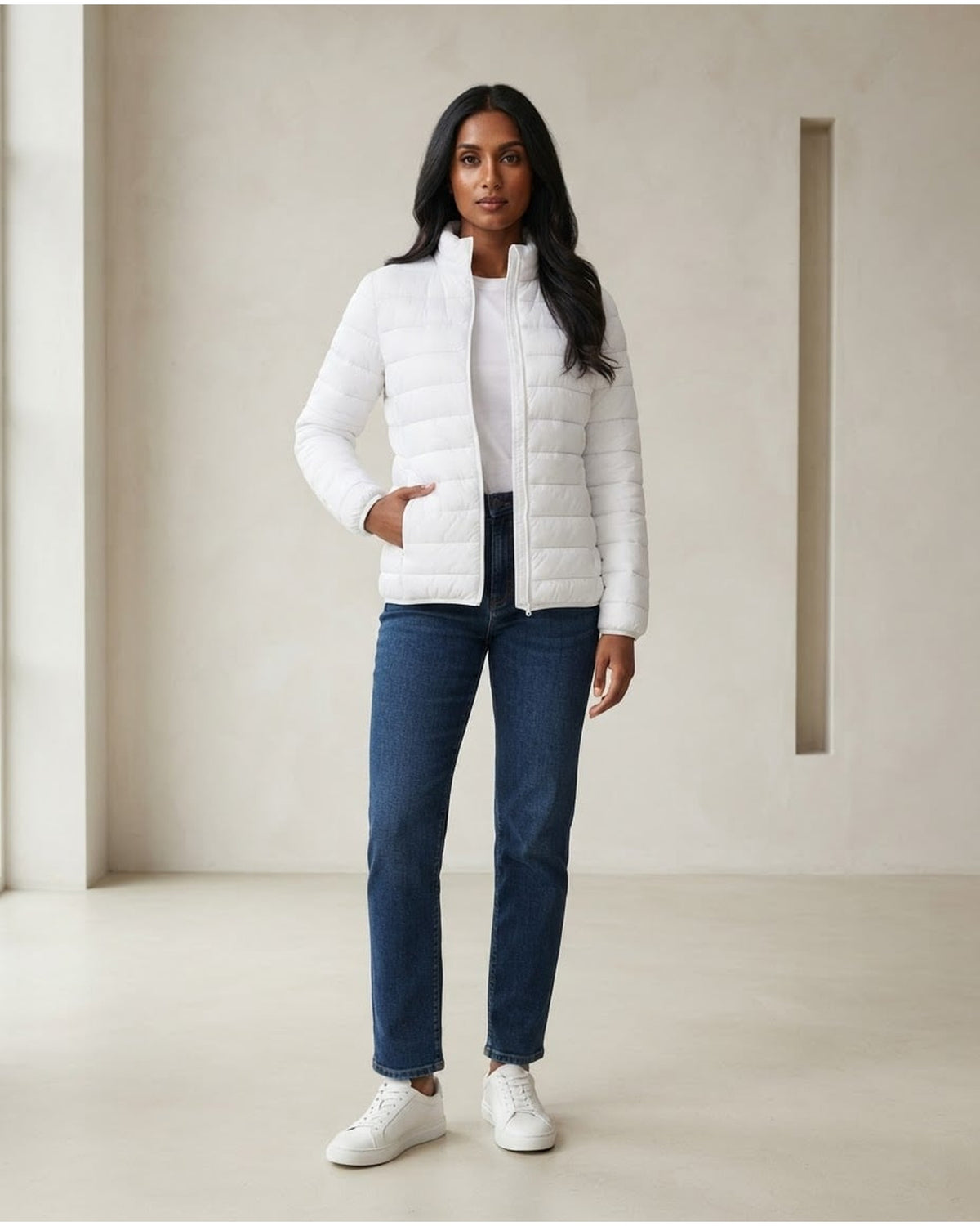Maya | Refined Puffer Coat for Winter - Front View