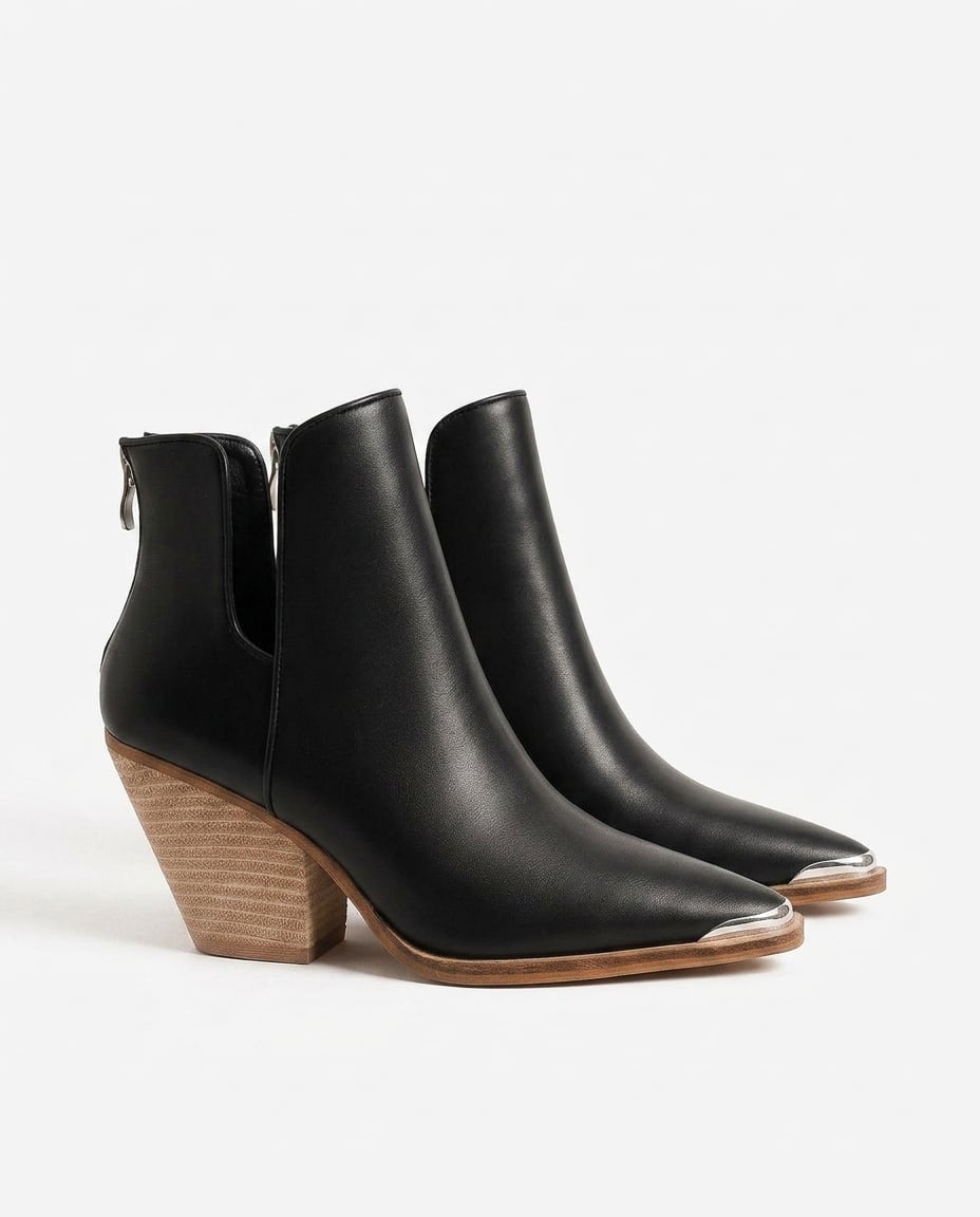 Black ankle boots product photo, white background | Maison Perigee — product