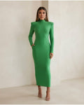 Maya | Sophisticated Bodycon Maxi Dress for Autumn - Front View