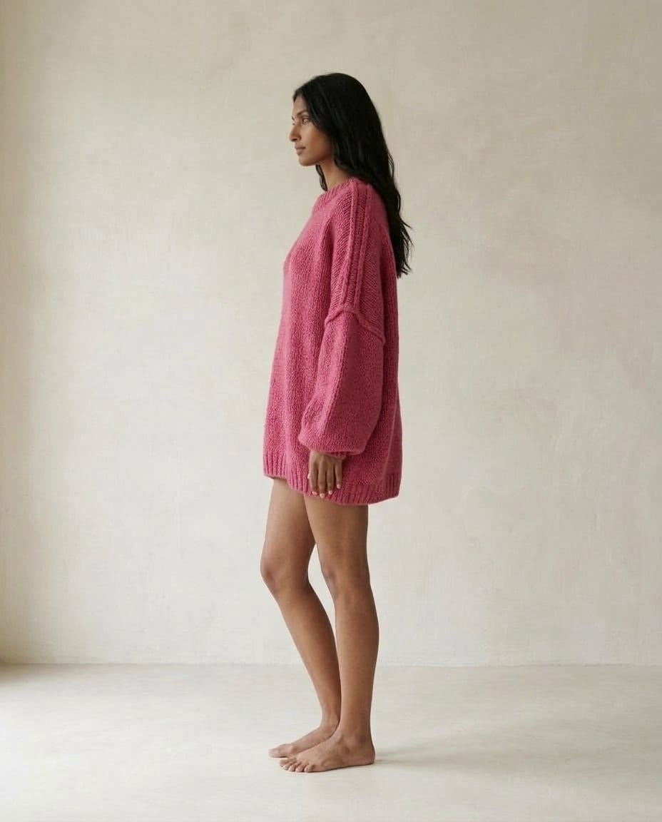 Maya | Timeless Chunky Knit Sweater for Autumn/Winter — side | Maison Perigee