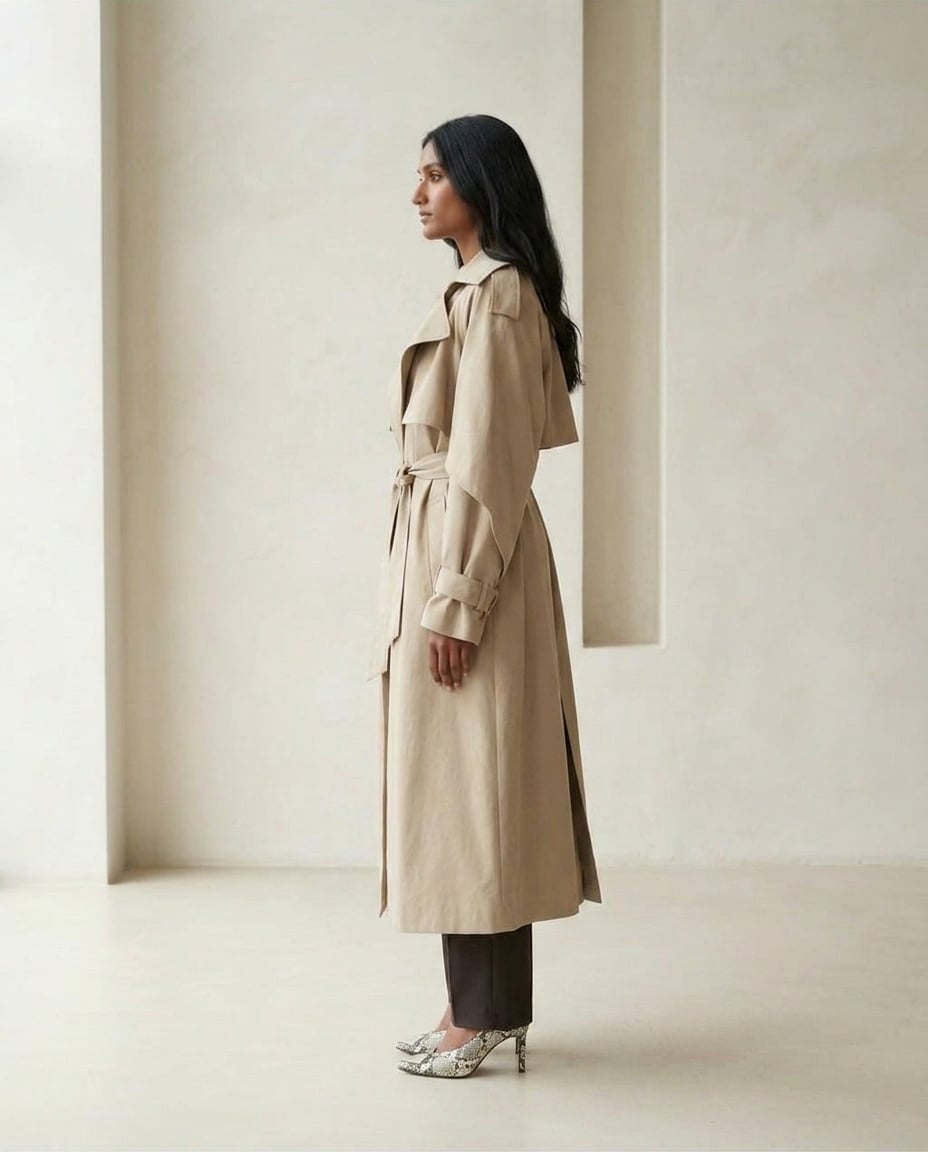 Maya | Timeless Trench Coat for Winter - Side View